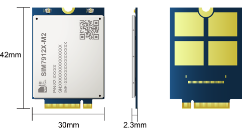 SIM7912X is the LTE Cat 12 module which supports wireless communication modes of LTE-TDD/LTE- FDD/HSPA+. It supports maximum 600Mbps downlink rate and 150Mbps uplink rate.