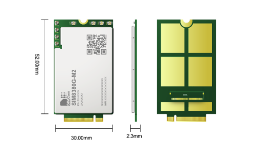 [SIM8380G M2] 
The SIM8380G-M2 is the Multi-Band 5G NR/LTE-FDD/LTE-TDD/HSPA+  module which supports R16 5G NSA/SA.
